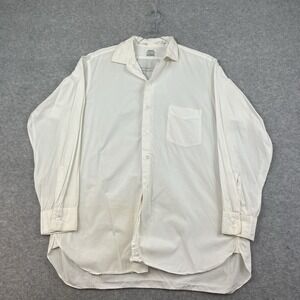 True Vintage 50s 60s Sears Sanforized Combed Cotton White Dress Shirt Size L